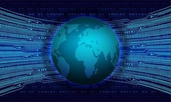 world binary circuit board future technology, blue hud cyber security vector