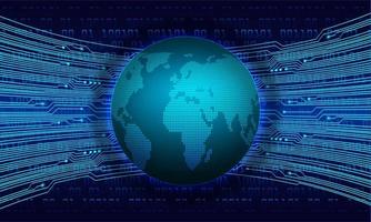 world binary circuit board future technology, blue hud cyber security vector