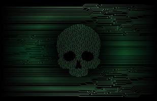 cyber hacker attack background, skull vector