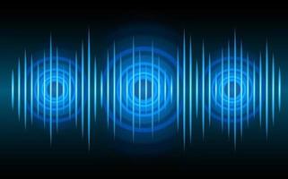 Sound waves oscillating dark light vector