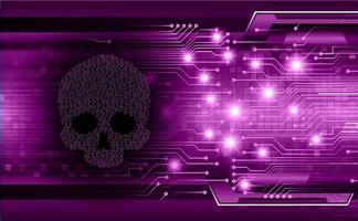 cyber hacker attack background, skull vector