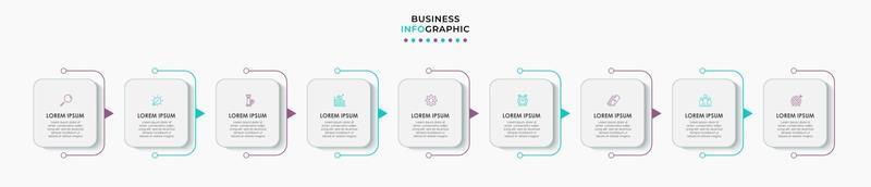 Infographic design business template with icons and 9 options or steps vector
