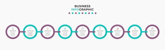 Infographic design business template with icons and 9 options or steps vector