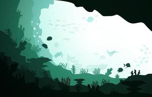 Wildlife Fish Sea Animals Coral Ocean Underwater Aquatic Illustration vector