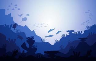 Wildlife Fish Sea Animals Coral Ocean Underwater Aquatic Illustration vector