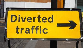 Diverted traffic sign photo