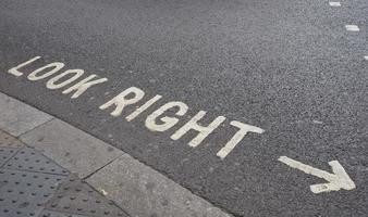 Look Right sign in London photo