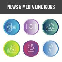 Unique News and Media Vector Icon Set