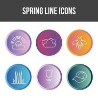 conjunto de iconos de vector de primavera único