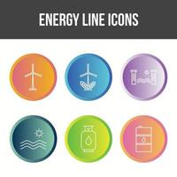 hermoso conjunto de iconos de vector de energía única