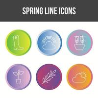 conjunto de iconos de vector de primavera único