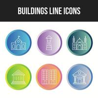 Unique Building and landmarks vector icon set