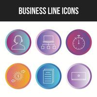 6 Beautiful Business Line vector icon set