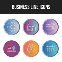 6 Unique Business Line vector icon set