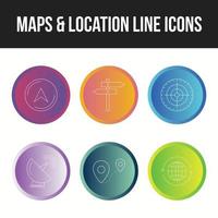 Beautiful maps and location line icon set vector