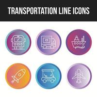 Transportation icon set of unique line icons vector