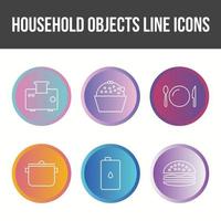 Unique Household Objects Vector Icon Set