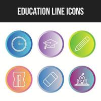 Unique icon set of eduation line icons vector