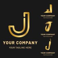 Golden Letter J Logo Collection vector