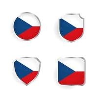 colección de etiquetas y distintivos de país de la república checa vector