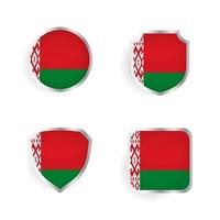 insignia del país de bielorrusia y colección de etiquetas vector