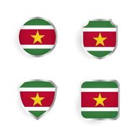 Suriname Country Badge and Label Collection vector