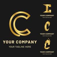 Golden Letter C Logo Collection vector