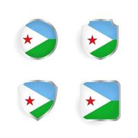 Djibouti Country Badge and Label Collection vector