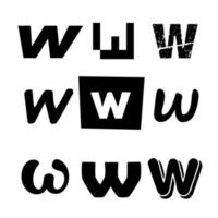 Small Letter W Alphabet Design vector