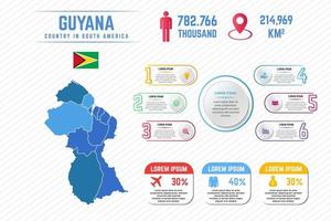 Colorful Guyana Map Infographic Template vector