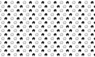 Black and White House Seamless Pattern vector