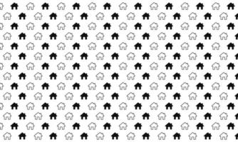 Black and White House Seamless Pattern vector