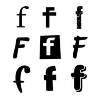 diseño de alfabeto de letra pequeña f vector