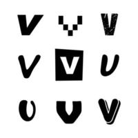 Small Letter V Alphabet Design vector