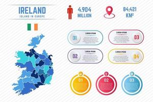 colorida plantilla de infografía de mapa de irlanda vector