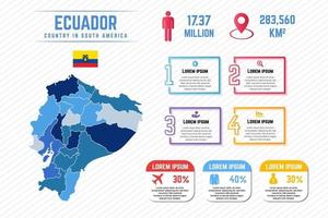 colorida plantilla de infografía de mapa de ecuador vector