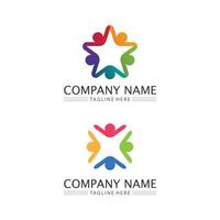 People Icon and star work group Vector logo design for company