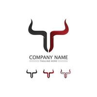 Bull and buffalo head cow animal  sport logo vector