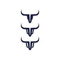 Toro y cabeza de búfalo vaca animal deporte logo vector