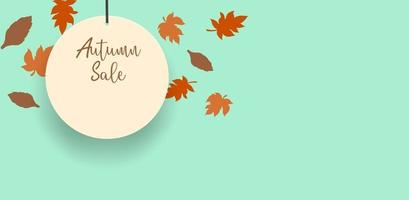 Autumn sale season theme display background. vector