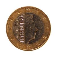 Moneda de 1 euro, unión europea, luxemburgo aislado sobre blanco foto