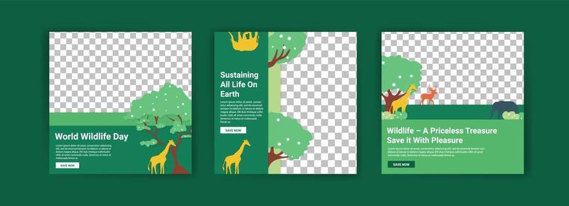 Social media templates for World Wildlife Day.