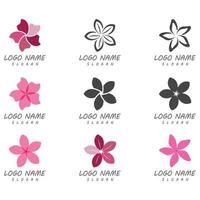 Beauty plumeria icon flowers design illustration Template vector