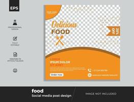 Food Restaurant Social Media Post Design Template vector