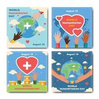 World Humanitarian Day Card vector