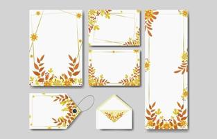 Autumn Flower Wreath Card vector