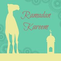 saludo de Ramadán con camello vector