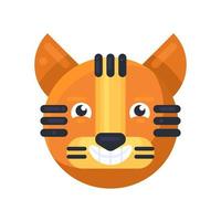 tigre, feliz, emoji, reír, de, divertido, broma, vector