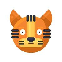 Tiger astonished expression funny emoji vector