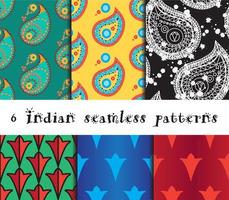 Seamless indian patterns set vector